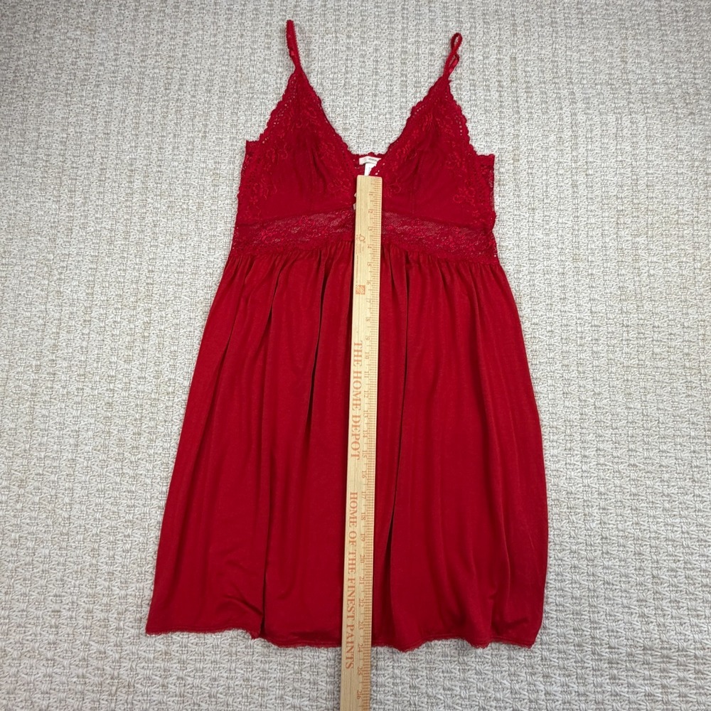 Eberjey Womens Slip Dress Size M Red Lace Modal Babydoll Lingerie Coquette - Picture 12 of 15